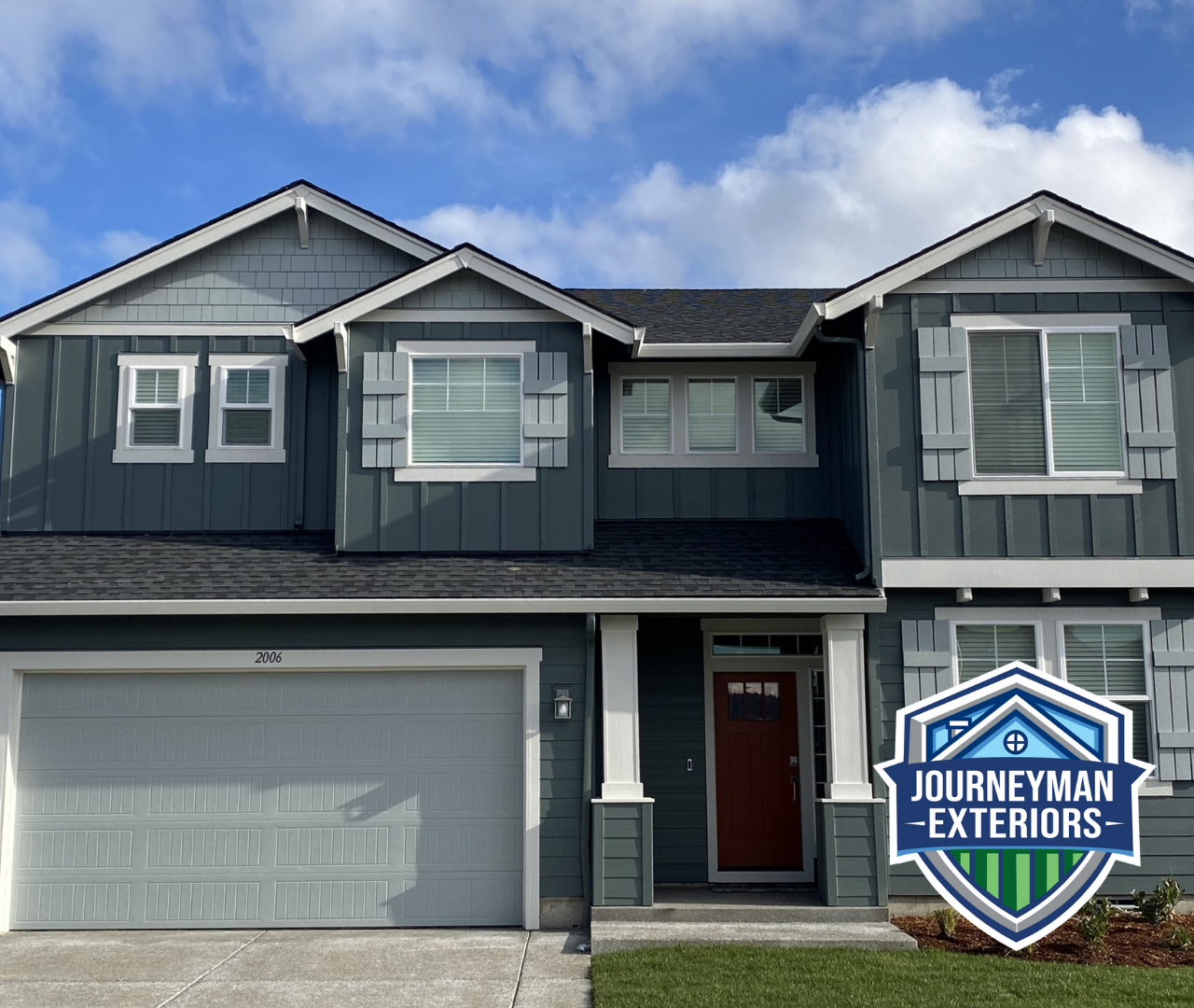 Full exterior new housing subdivision by Lennar Homes and Journeyman Exteriors